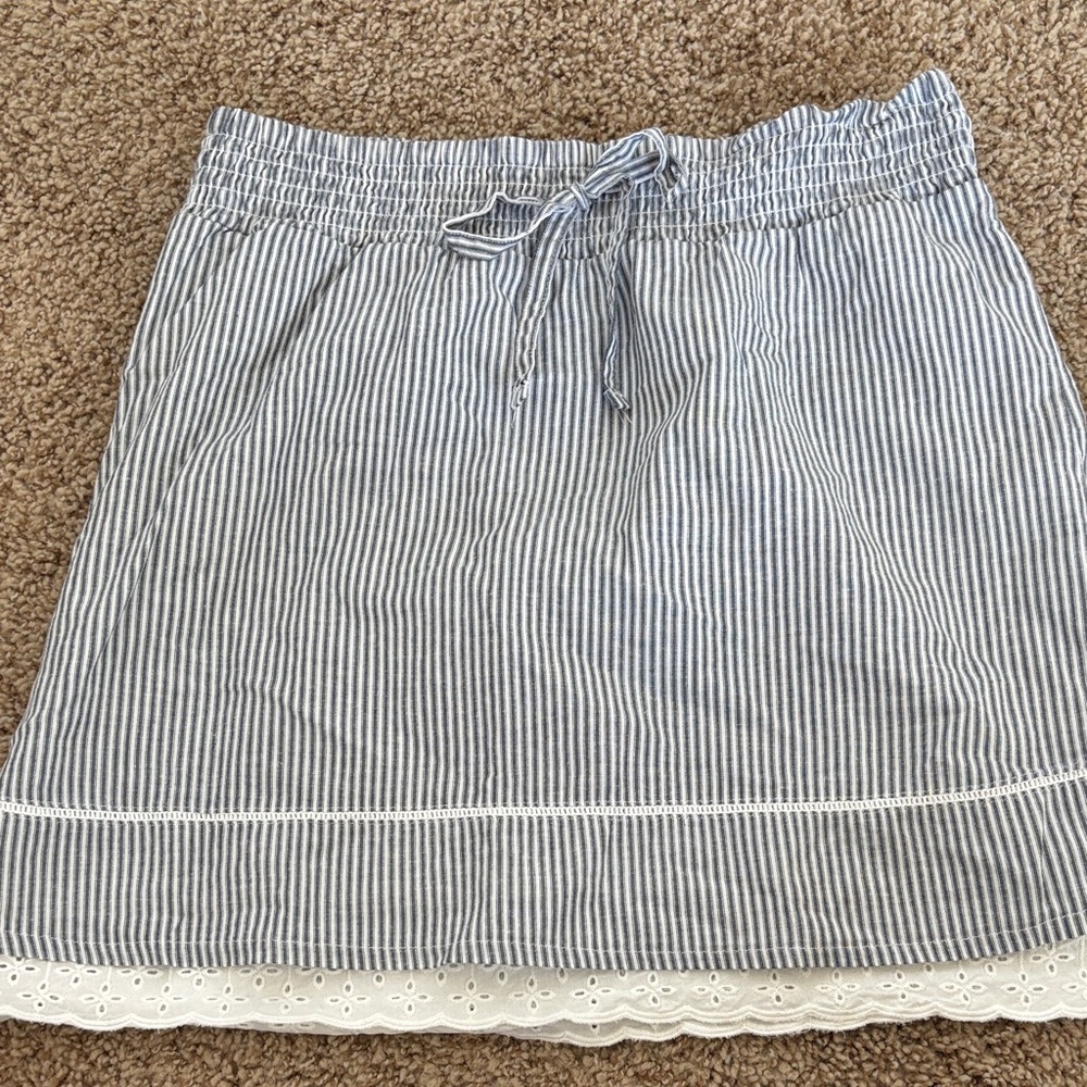 Maurices Blue and White Striped Mini Skirt